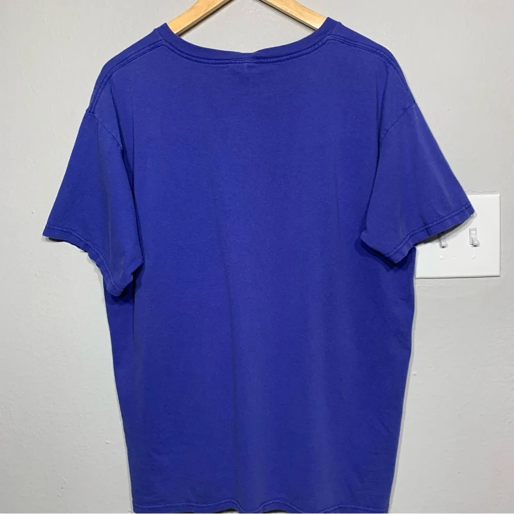 Vintage 90s Nike Mini Swoosh Essential Blue V-Neck‎ Tee Large